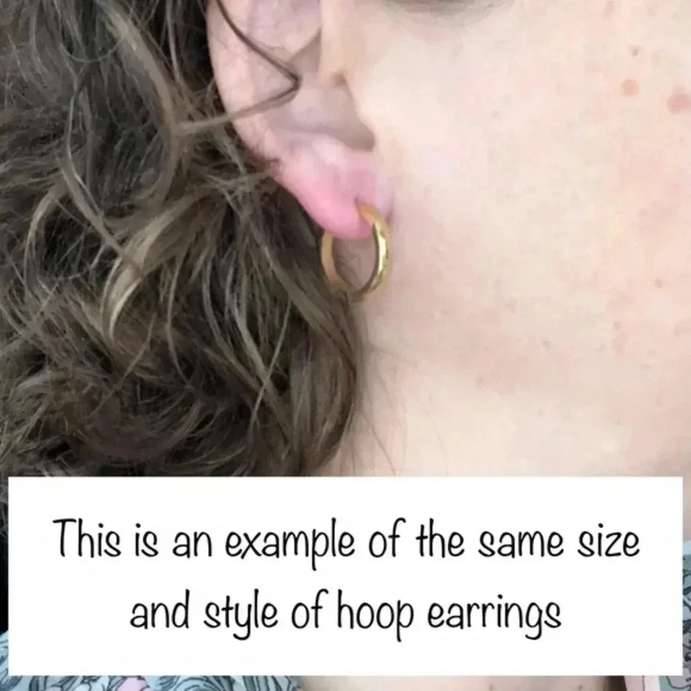Gold Clamp Hoop Thick Stainless Steel Earrings NWT